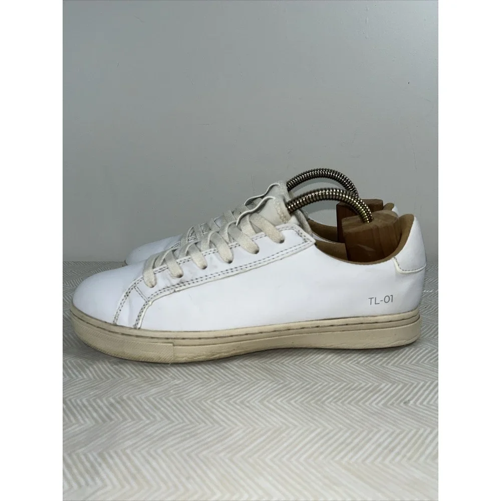 True Linkswear TL-01 Spikeless Mens Golf Shoes White Leather Sz 8.5 All‎ Weather